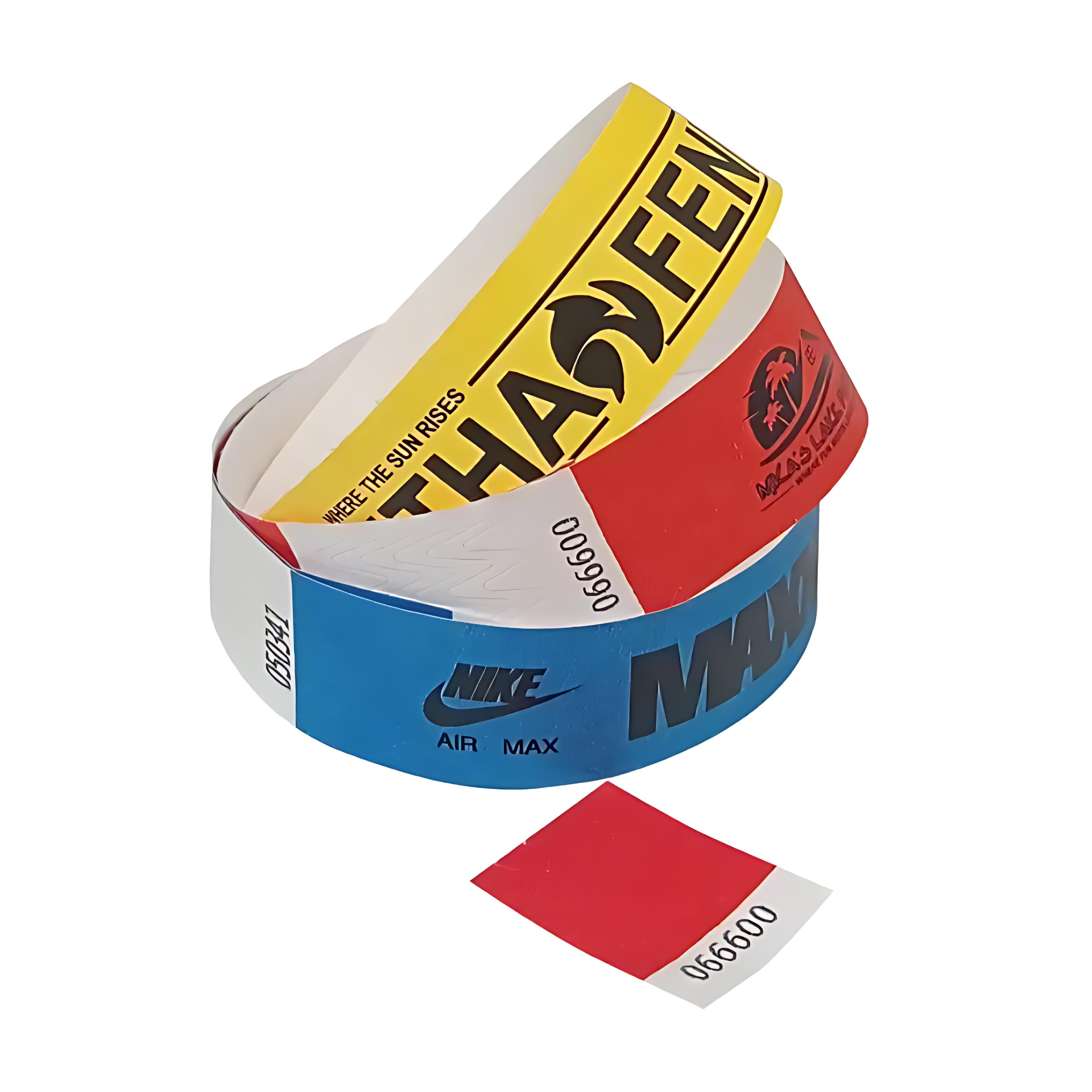 Pulseras Tyvek con cupón