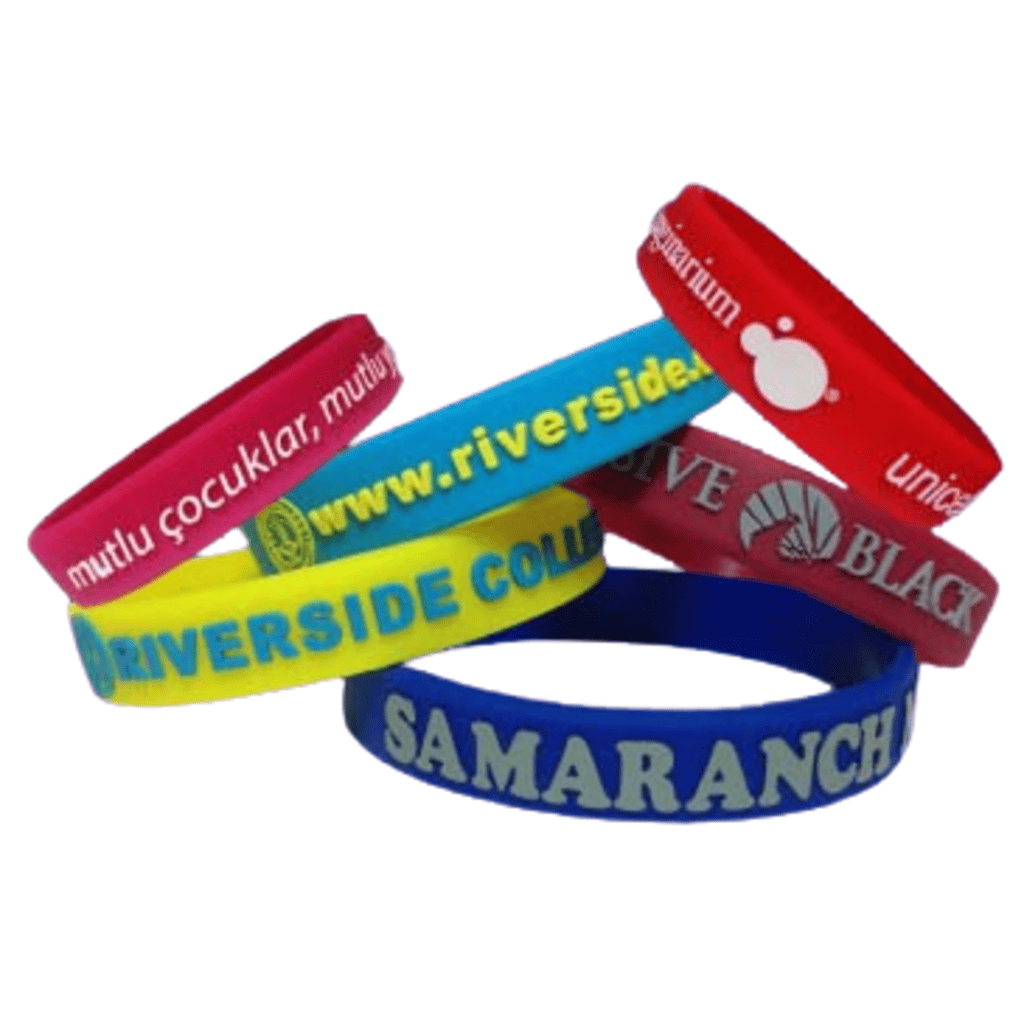 Pulsera de silicona con relieve y color