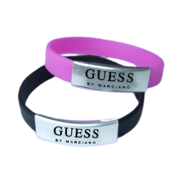 Pulseras de silicona con placa metálica